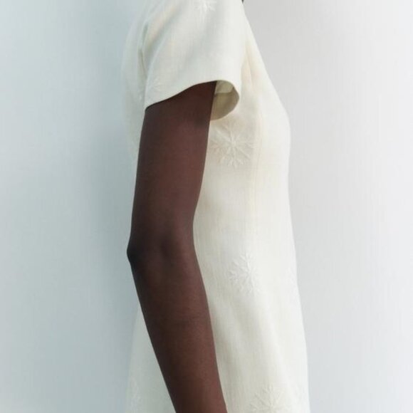 Zara EMBROIDERED MINI DRESS ZW COLLECTION M - Picture 4 of 10